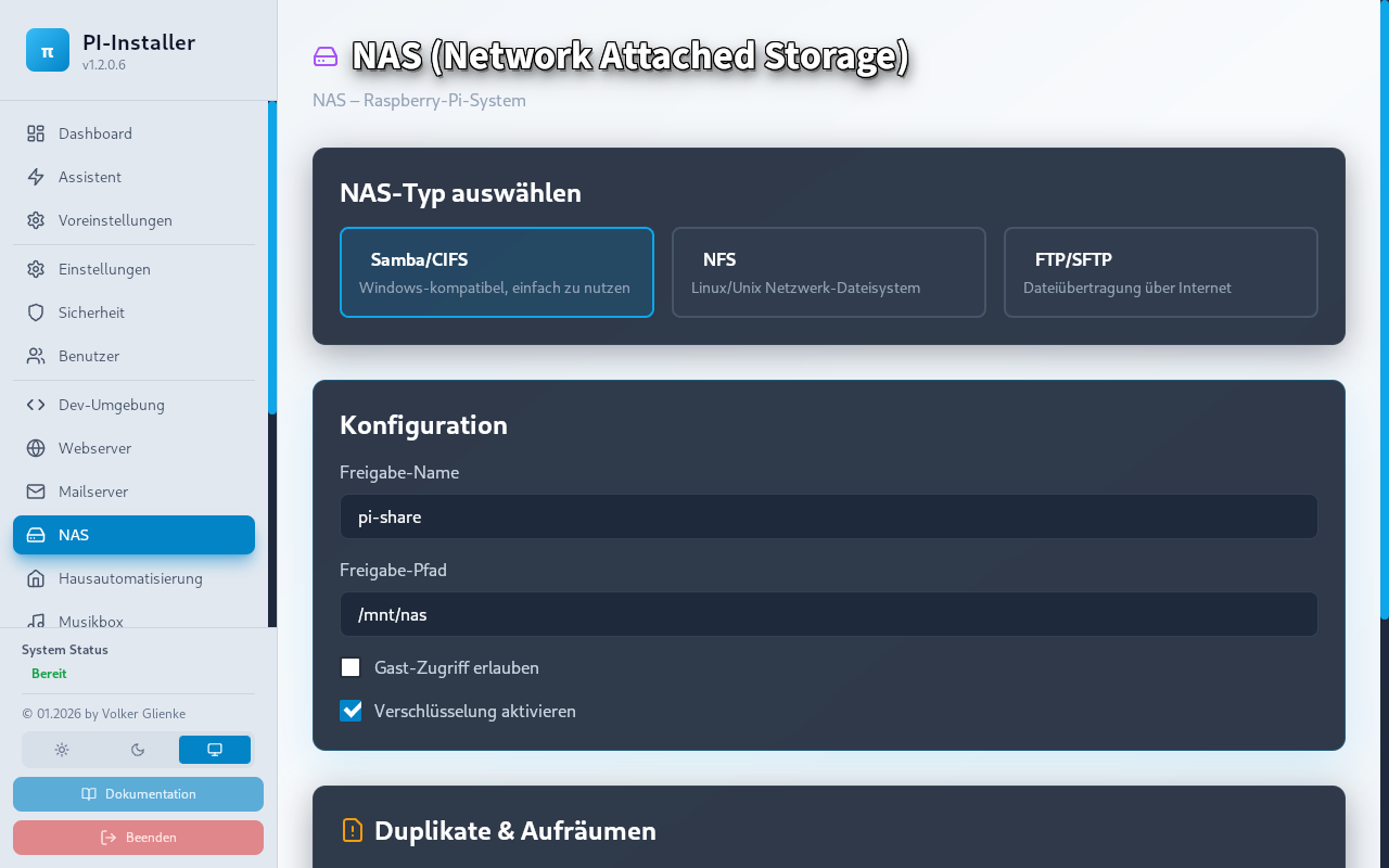 NAS area for persistent data paths