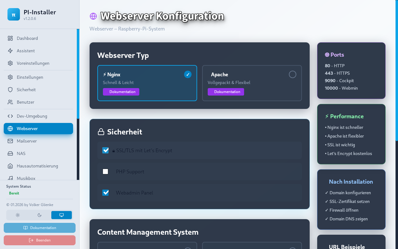Web server view for reachability tests
